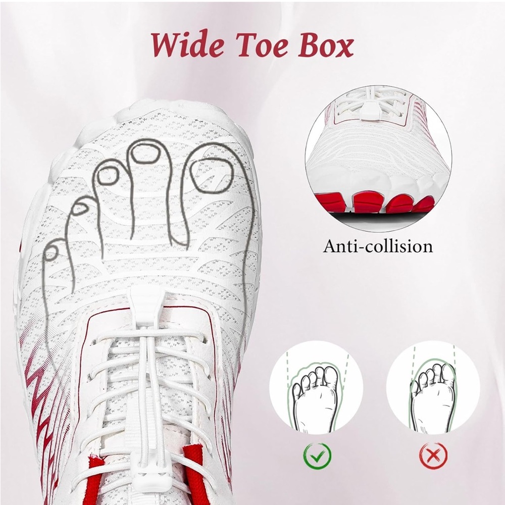 NWT Hike Lorax White Red Barefoot Hiking Shoes Unisex M 10-10.5 W 12-12.5 - Picture 3 of 12